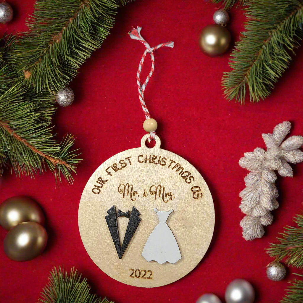 our first Christmas ornament as mr. and mrs. 