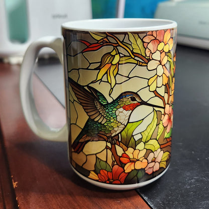 Hummingbird stained glass sublimated 15oz mugs 