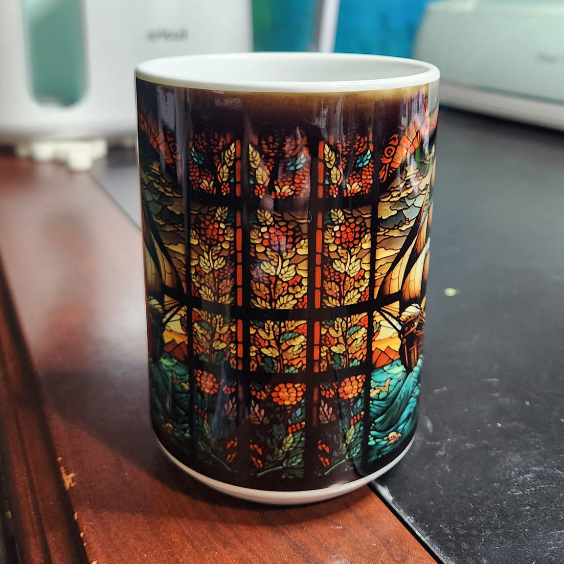 Large pirate ship sublimated 15oz mug  dishwasher and microwave safe