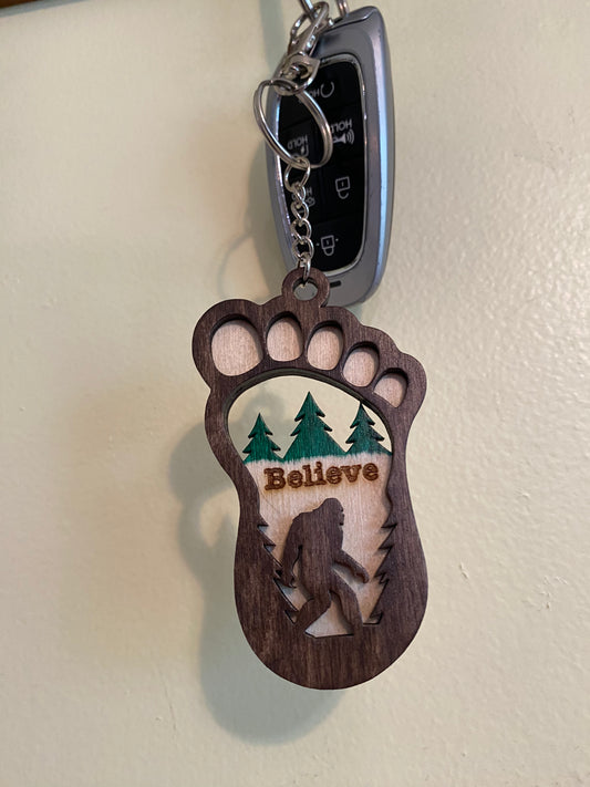 Bigfoot Laser Cut Keychain