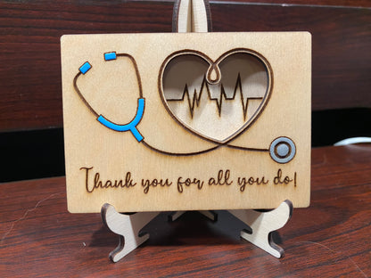 Thank you for all you do - Doctor Gift Card Holder With Stand
