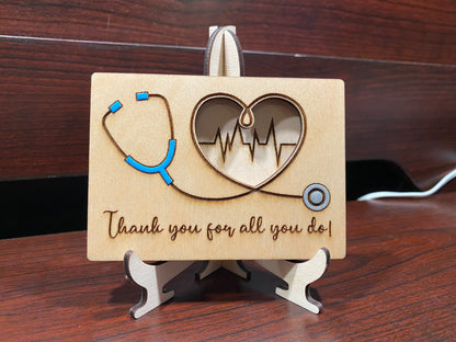 Thank you for all you do - Doctor Gift Card Holder With Stand