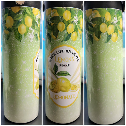 when life gives you lemons make lemonade sublimated tumbler 20oz