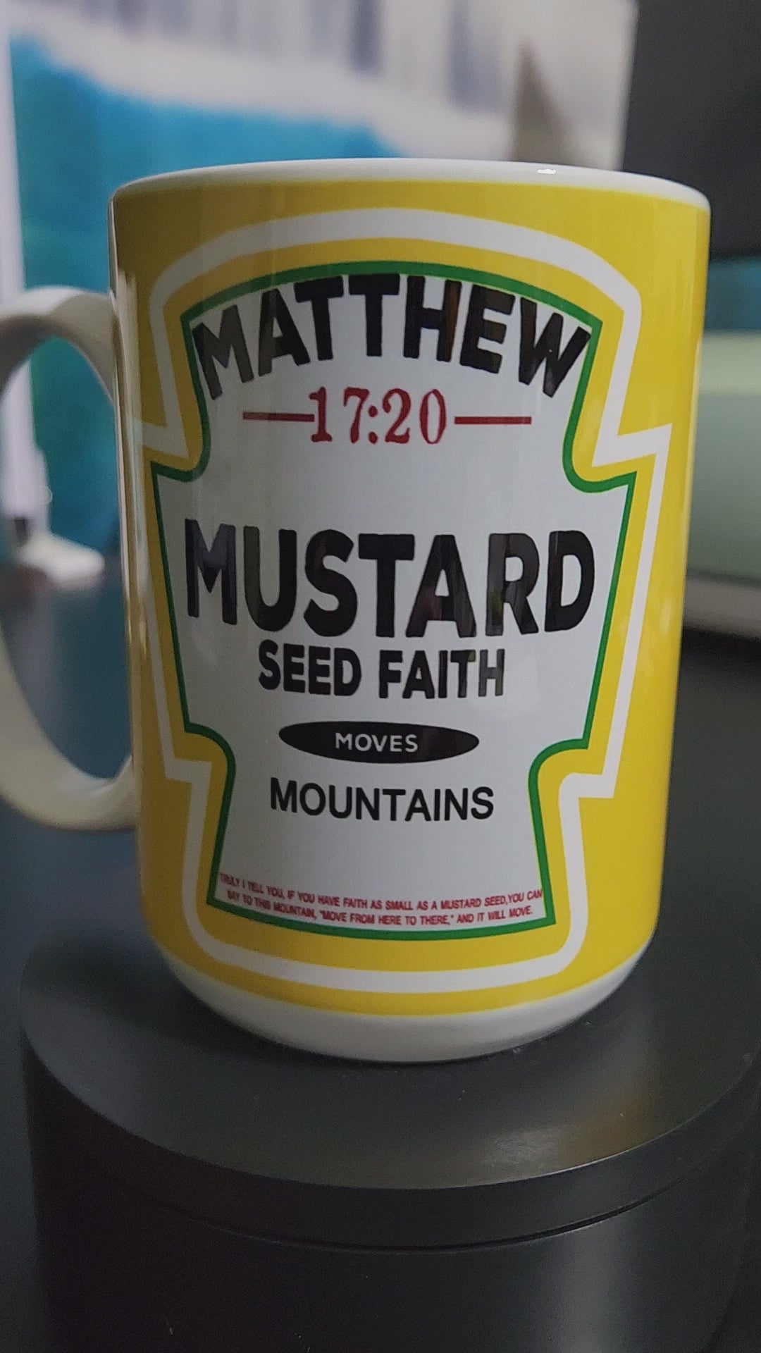 Mustard seed faith 15oz sublimated mug - dishwasher and microwave safe